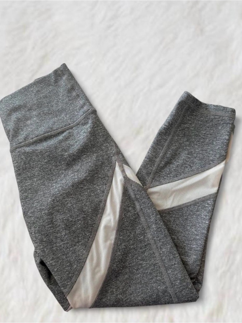 aerie Gray Active Leggings with White Mesh Panels